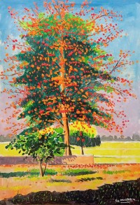 Ghulam Mustafa, 24 x 36 Inch, Oil on Canvas, Cityscape Painting, AC-GLM-038